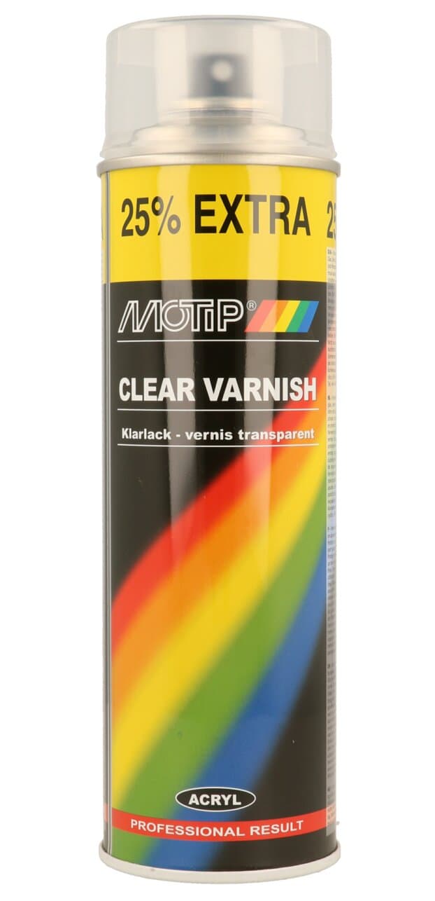 Pintura Motip Pro Acrílico Brillo Transparente 500ml Aerosol