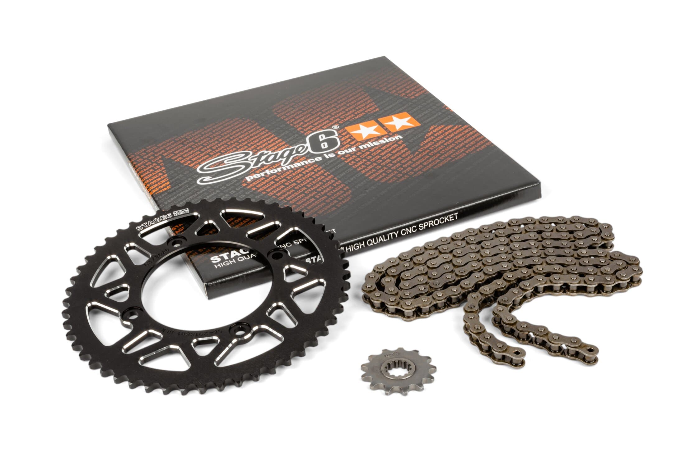 Set de Cadena 13x53 420 Stage6 Aluminio CNC Negro Beta RR