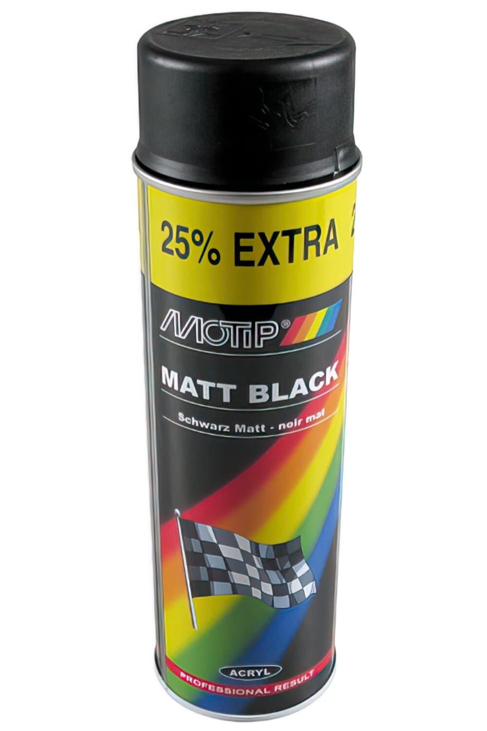 Pintura en Spray Motip 500ml Negro Mate (Aerosol)