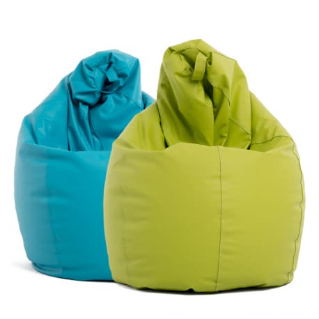 Pack 2 Und | Puff Pera Polipiel Azul Turquesa + Verde