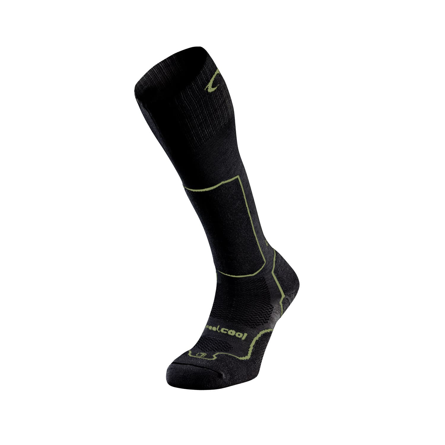 Lurbel Calcetín alto Logan Six SS24 - XL (45-47), Negro/Sottobosco