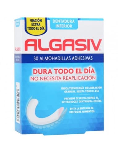Algasiv Almohadillas Adhesivas Dentadura Inferior 30 Unidades - Combe Europa