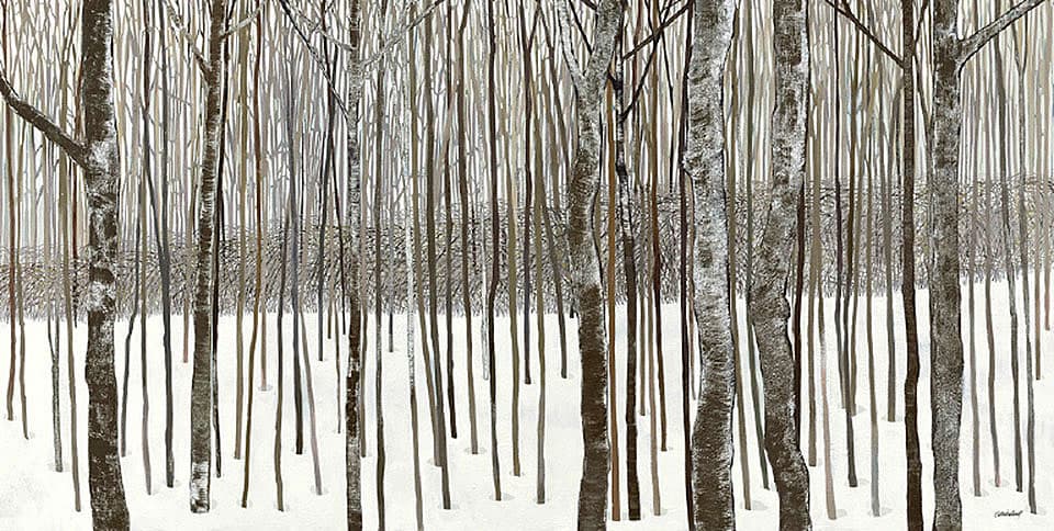 Cuadro canvas paisaje woods in  winter