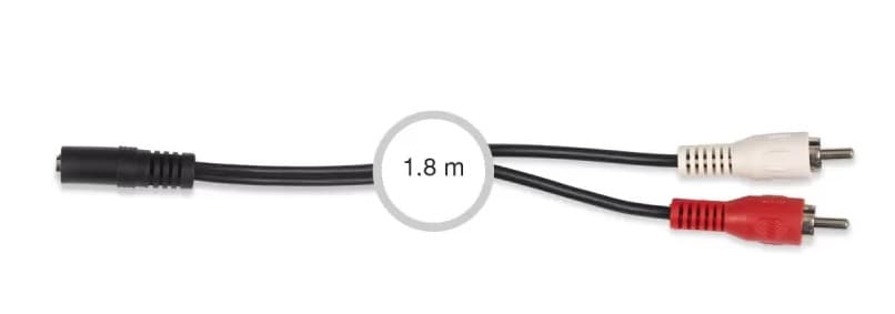 Cable jack 3'5 st hembra a 2 Rca 1'8 mts