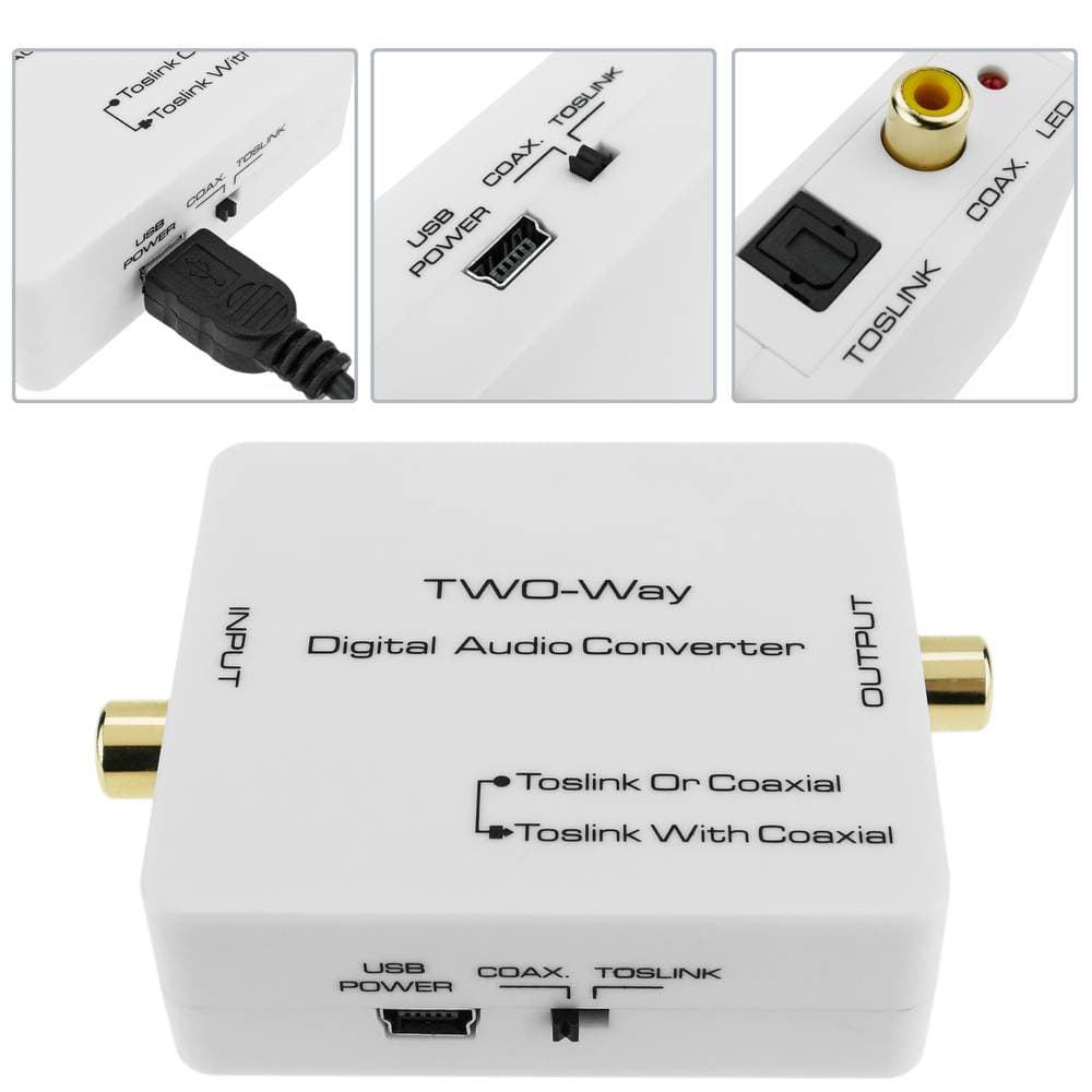 Conversor y repetidor de audio digital (toslink a coaxial)