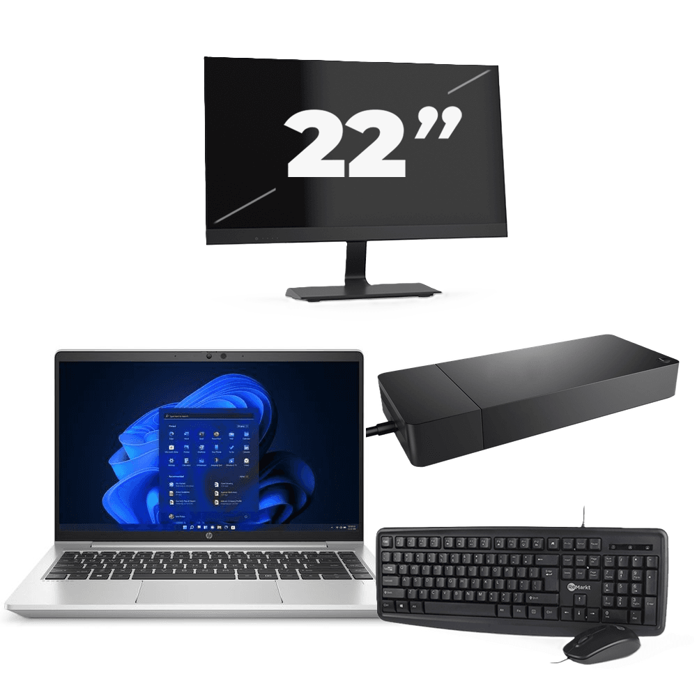 HP ProBook 445 G8 - AMD Ryzen 3 5400U - 14 pulgadas - 8GB RAM - 256GB SSD - Windows 11 + 1x 22 pulgadas Monitor
