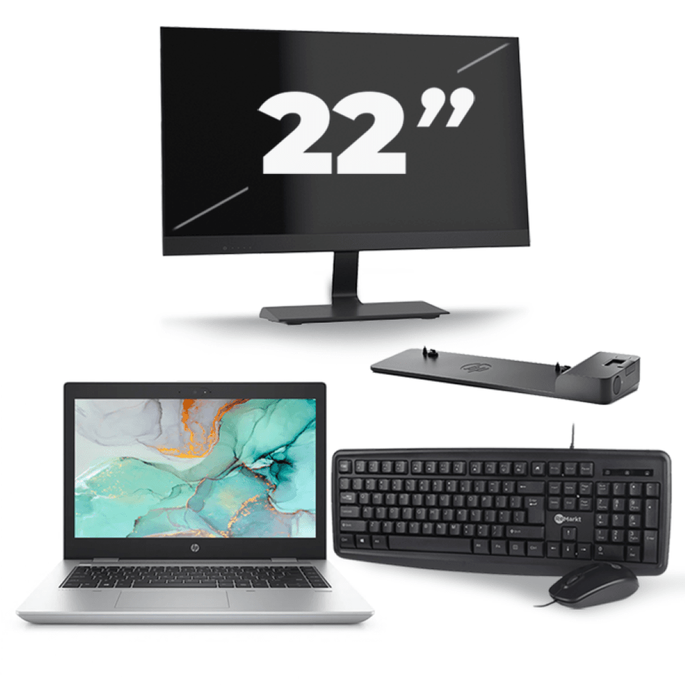 HP ProBook 645 G4 - AMD Ryzen 5 2500U - 14 pulgadas - 8GB RAM - 256GB SSD - Windows 10 + 1x 22 pulgadas Monitor