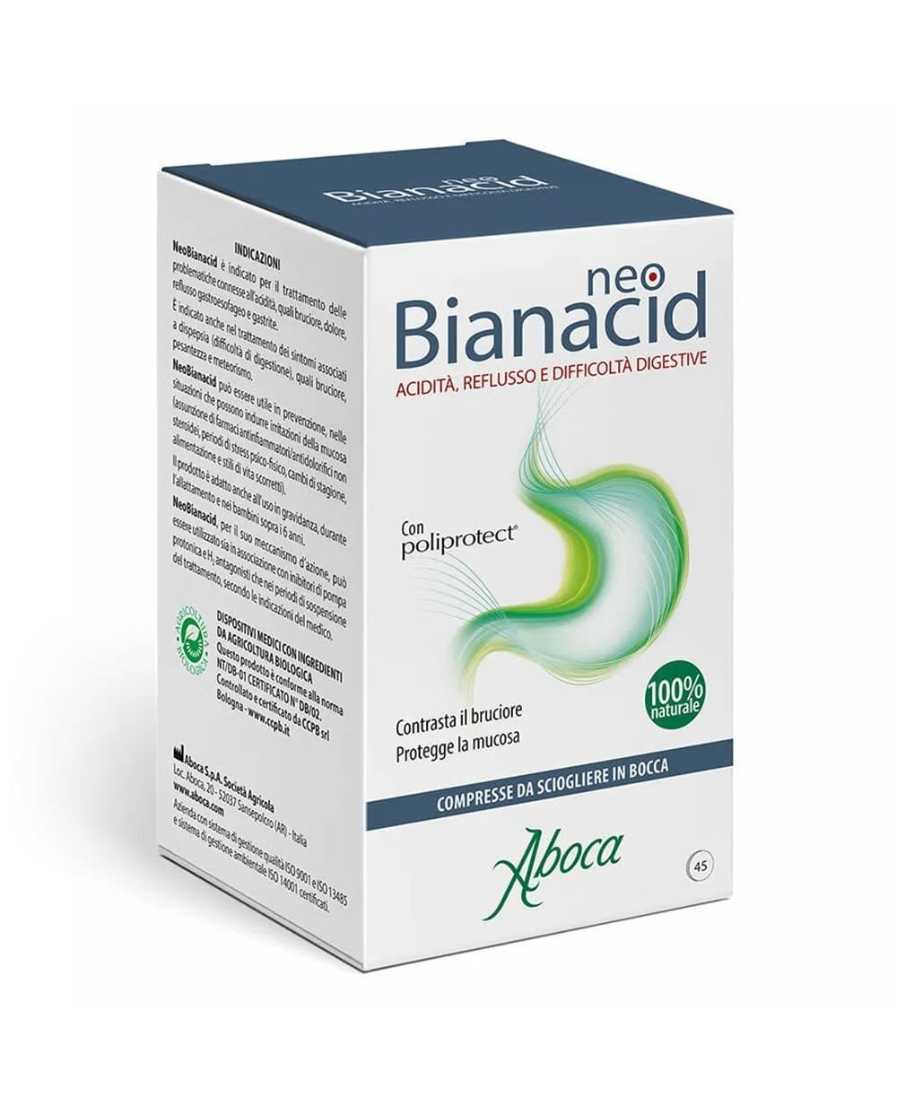 Aboca neobianacid 45 comprimidos masticables sabor menta