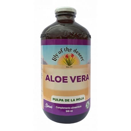 Lily of the desert zumo aloe vera eco pulpa de la hoja 946ml envase cristal
