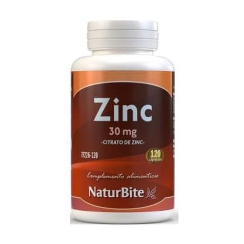 Naturbite zinc citrato 30mg 120 capsulas