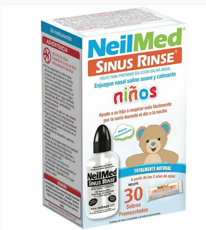 Neilmed sinus rinse kit niños kit: frasco 120ml + 30 sobres
