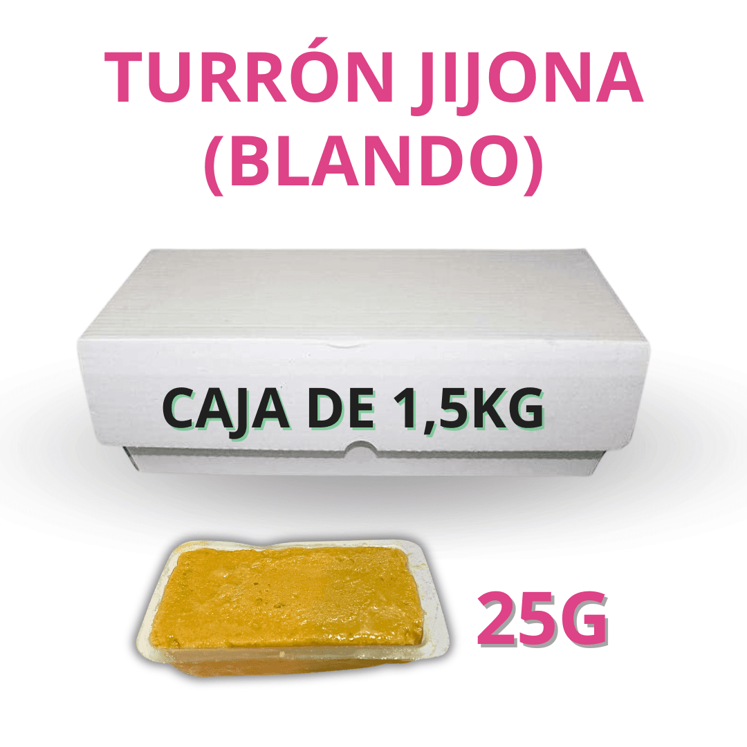Turrón blando en porciones de 25g en cajas a granel - Caja de 1...