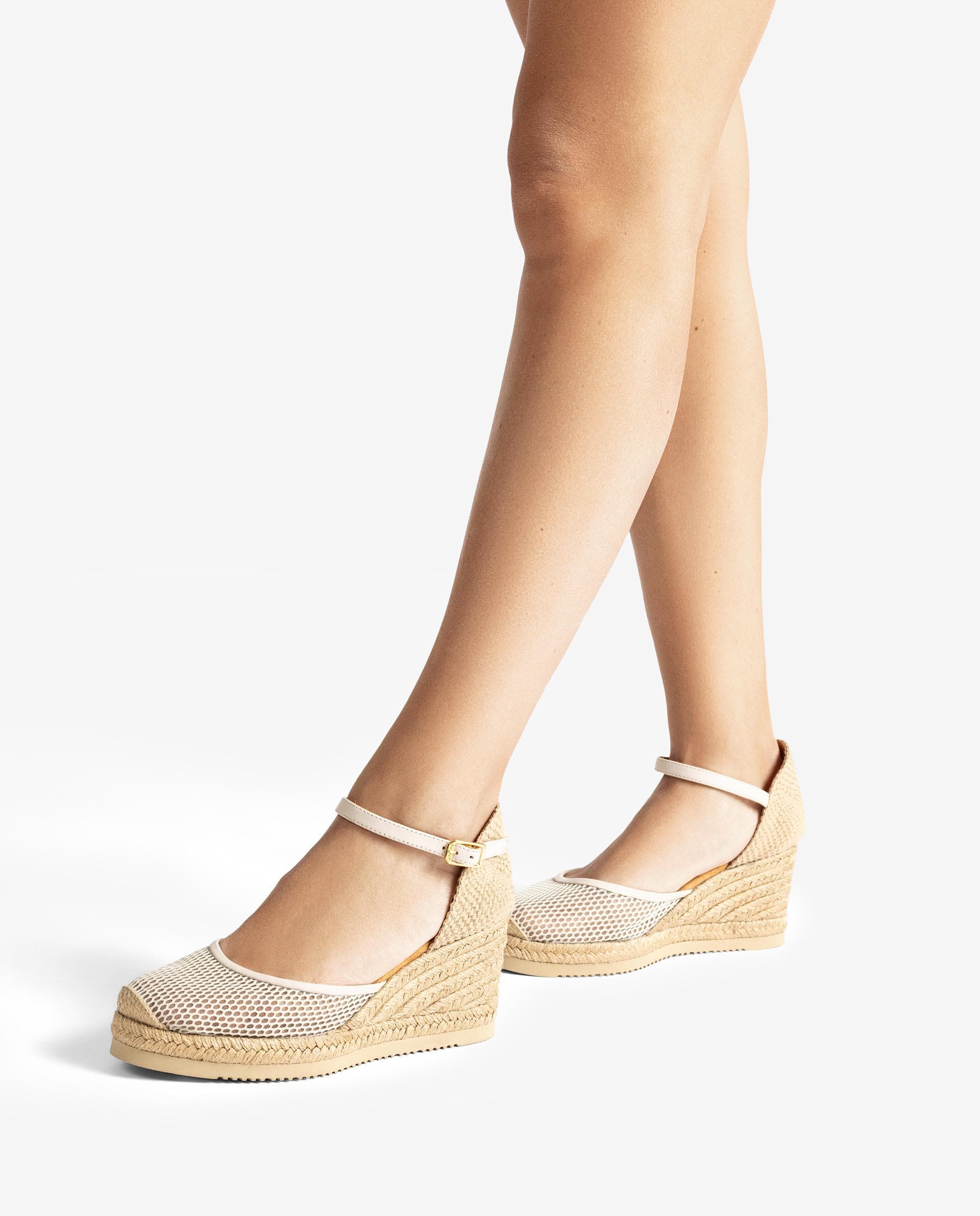 Espadrillas con zeppa bassa in rete