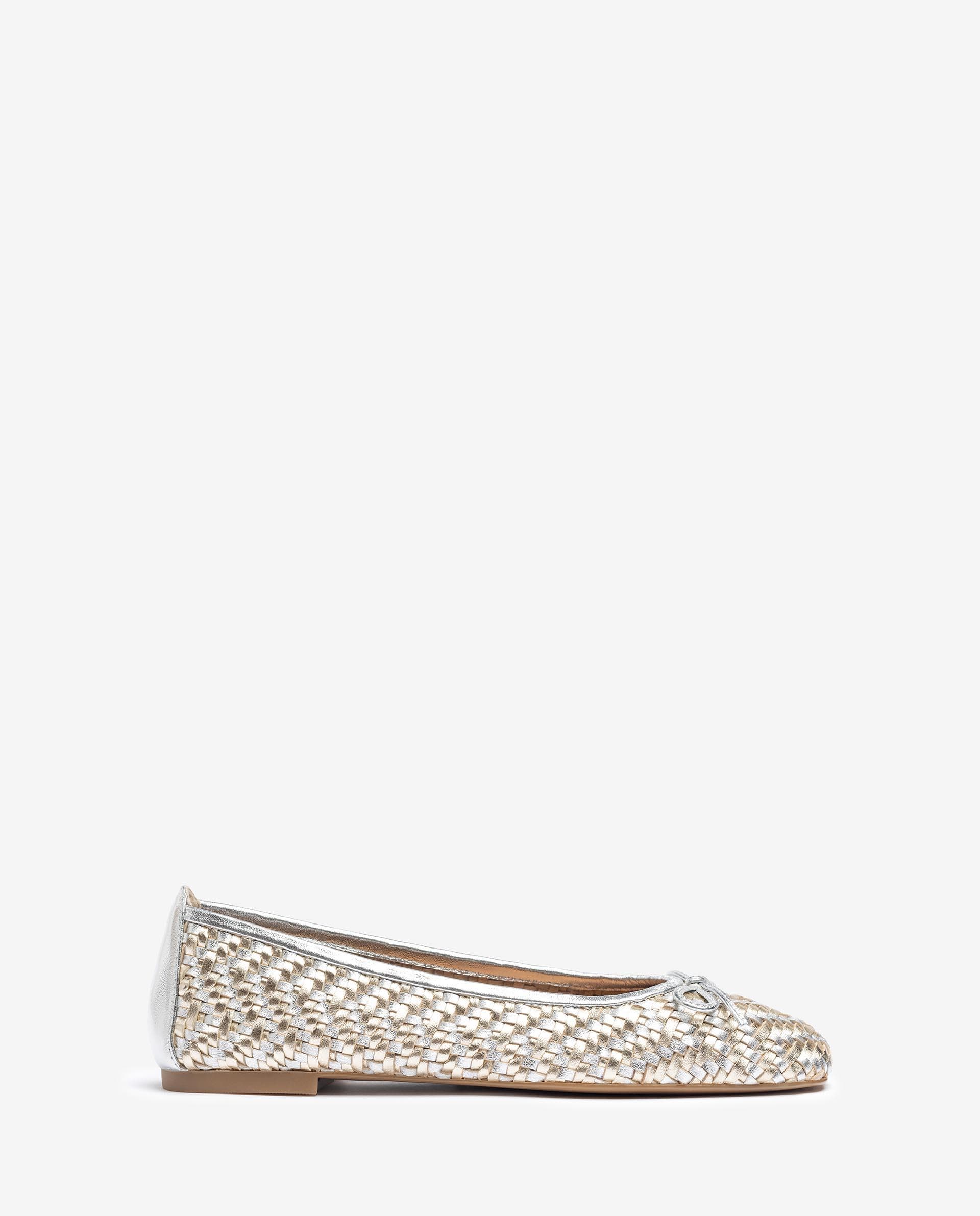 Ballerinas aus geflochtenem leder