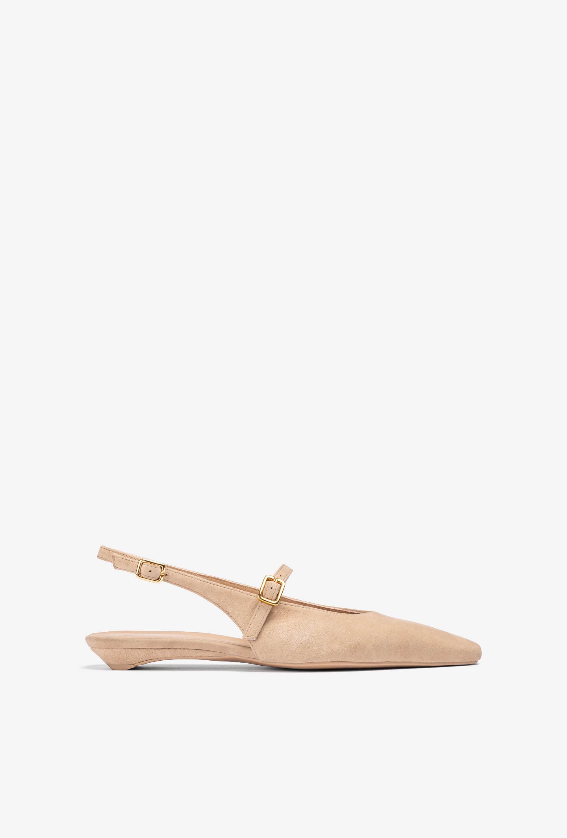 Slingback-ballerinas mit spitzer kappe