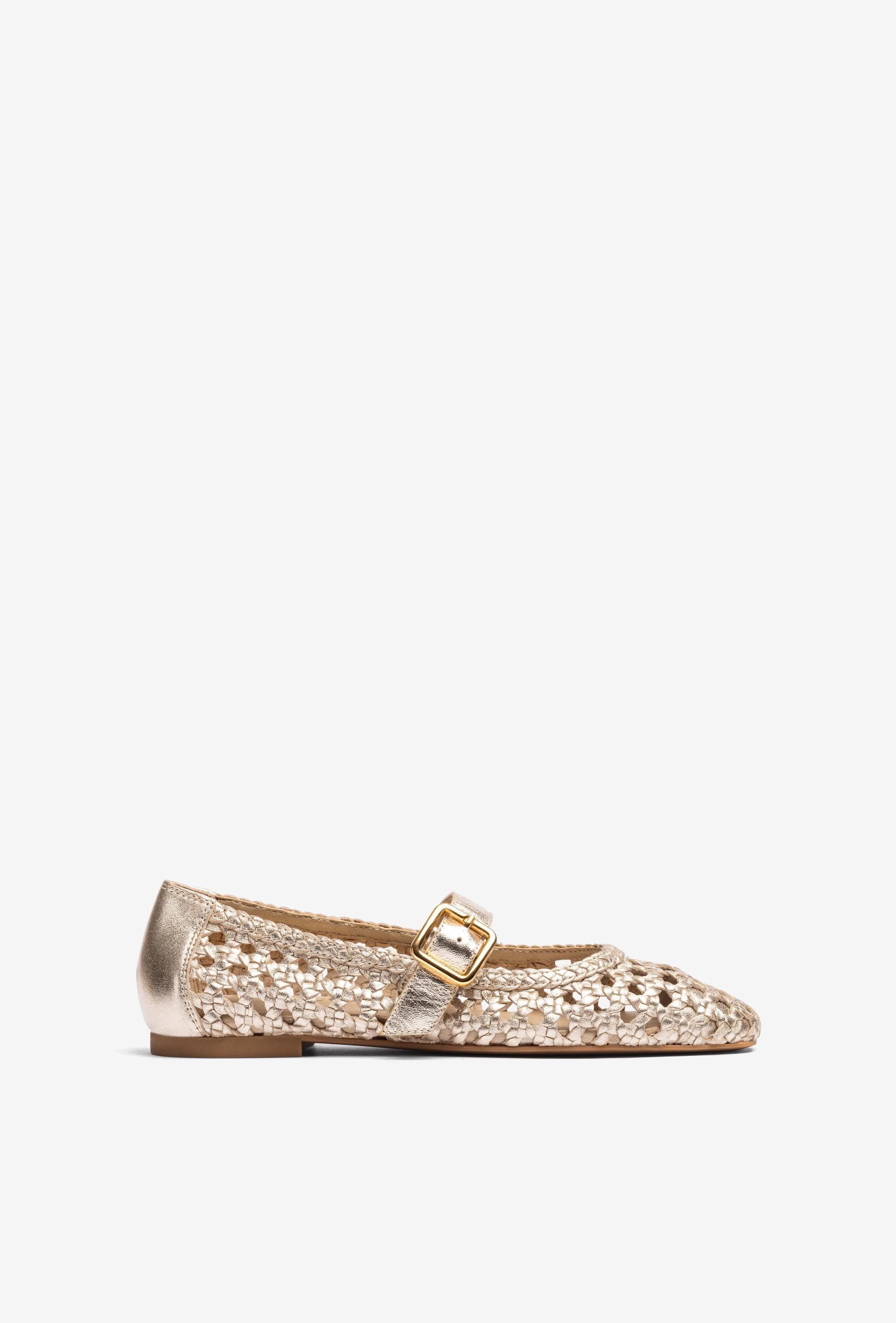 Mary-janes aus geflochtenem leder