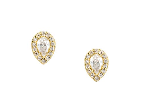 Pendientes oro 18kt lagrima circonitas