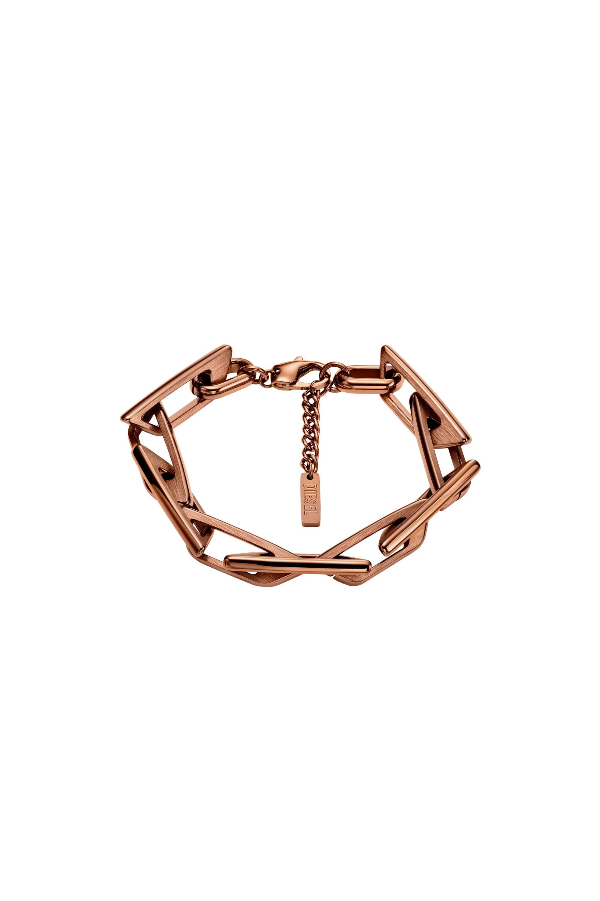 Diesel - Pulsera de cadena de acero inoxidable - Pulseras - Unisex - Marrón