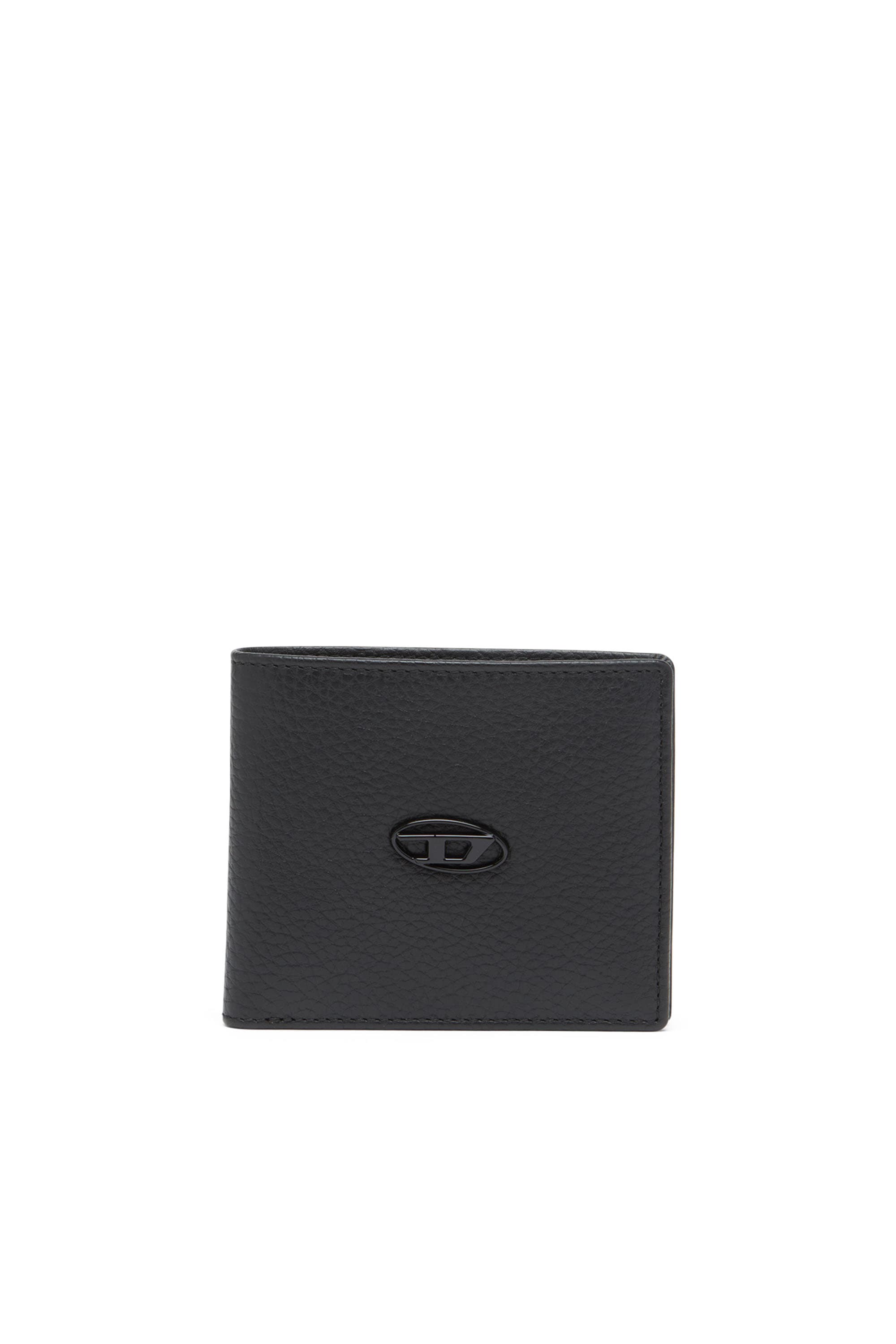 Diesel - Cartera de cuero granulado que se pliega por la mitad - Monederos Pequeños - Hombre - Negro