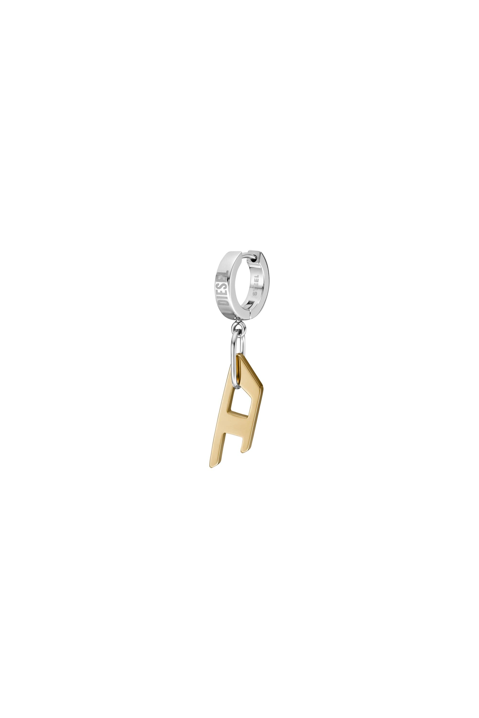 Diesel - Pendiente de aro de acero bicolor - Pendientes - Unisex - Dorado