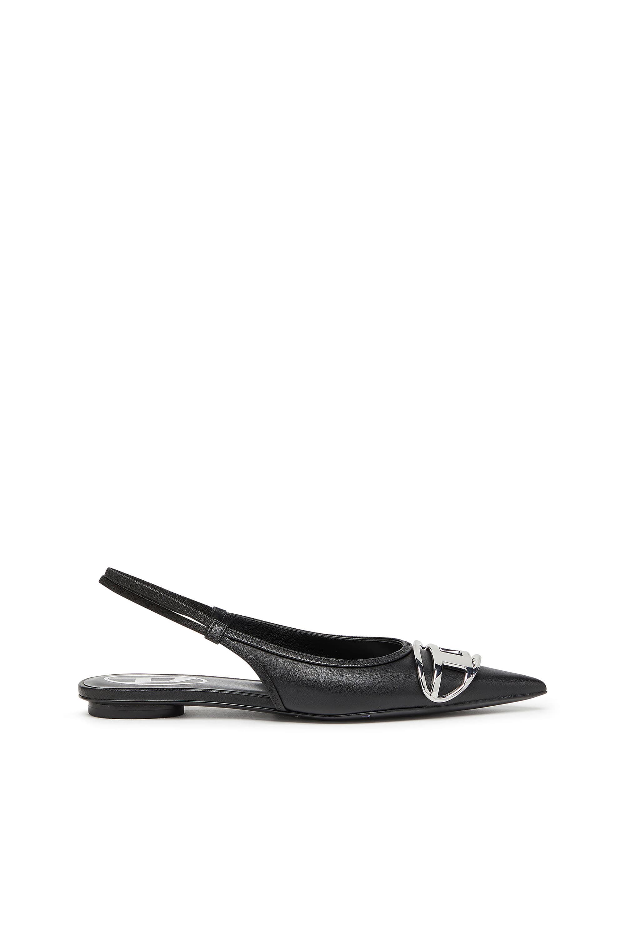 Diesel - D-Venus-Zapatos planos sin talón en cuero napa - Zapatos bajos - Mujer - Negro
