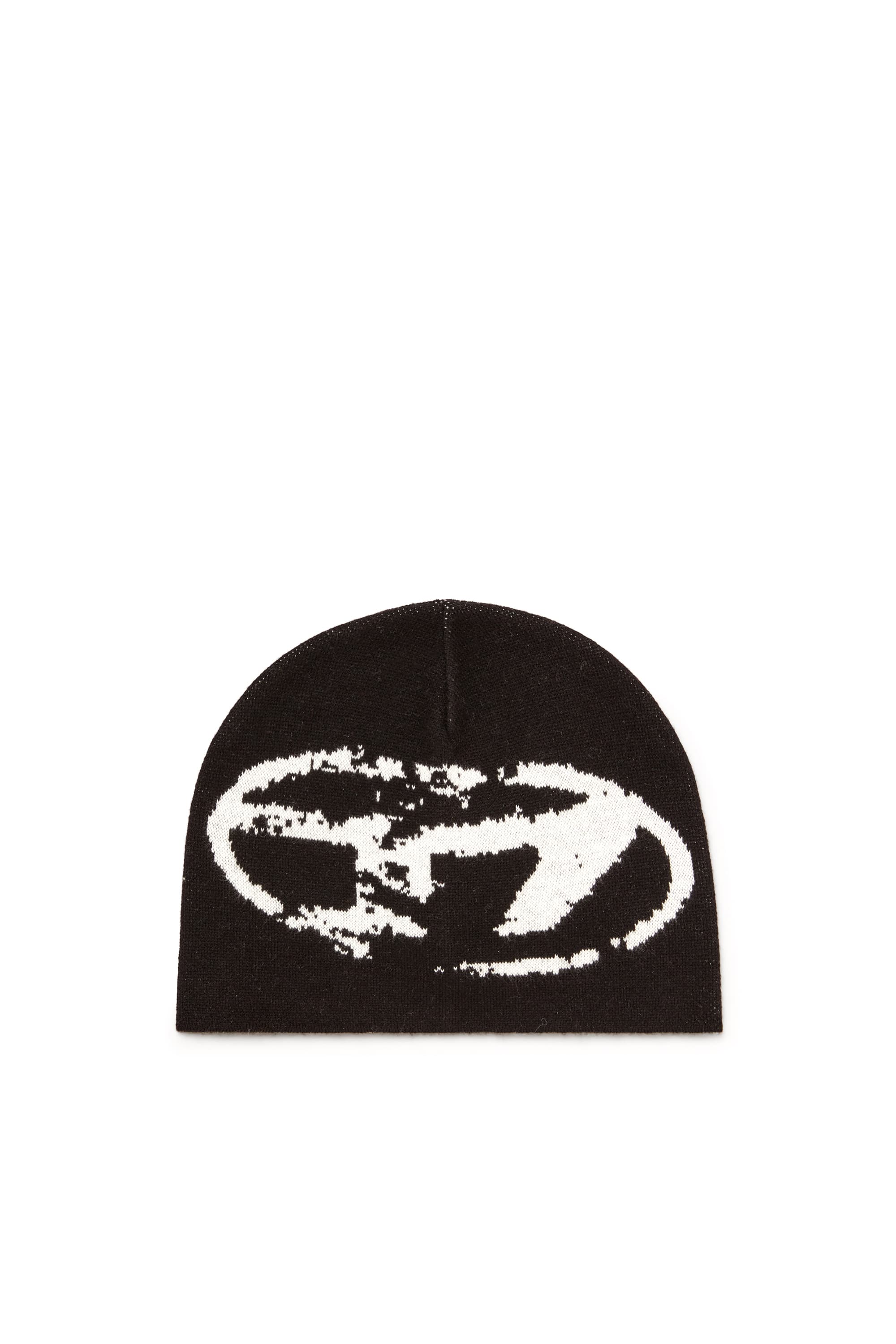 Diesel - Gorro de mezcla de lana con logo Oval D - Gorros - Unisex - Negro