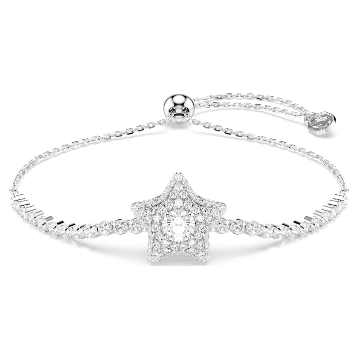 Pulsera Sublima, Talla redonda, Estrella, Blanca, Baño de rodio