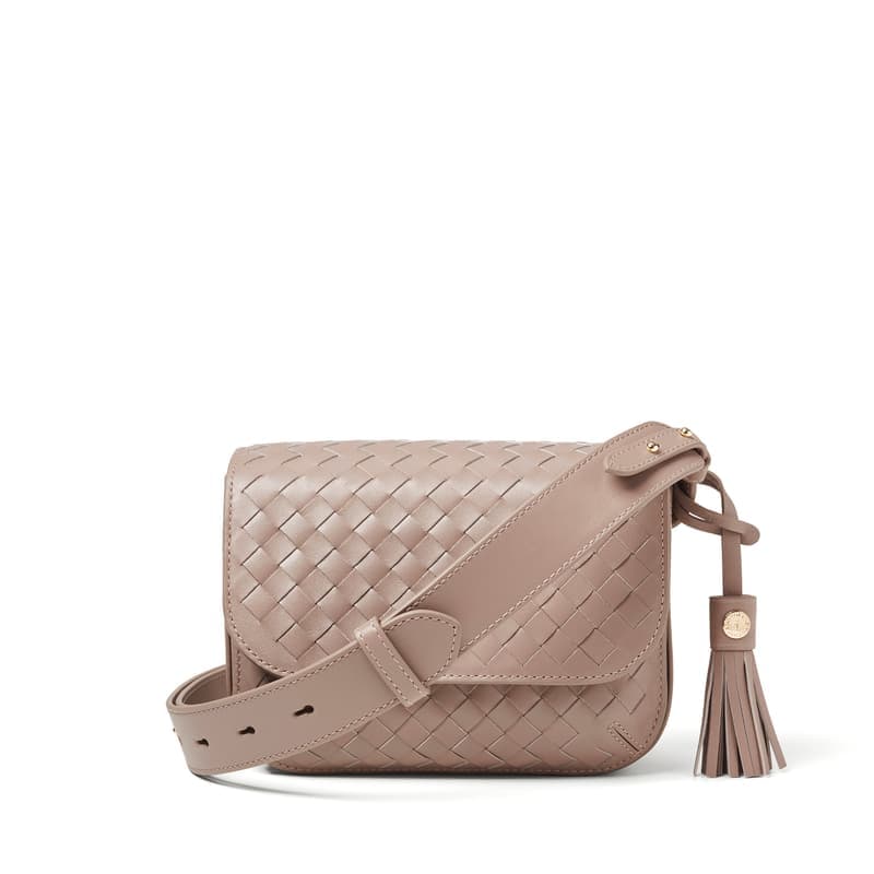 Aspinal of London Ella Crossbody in Moleskin Woven Leather