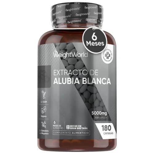 Extracto de Alubia Blanca 5000 mg - 180 Cápsulas - Suplemento Bloqueador de Carbohidratos con Zinc y Cromo