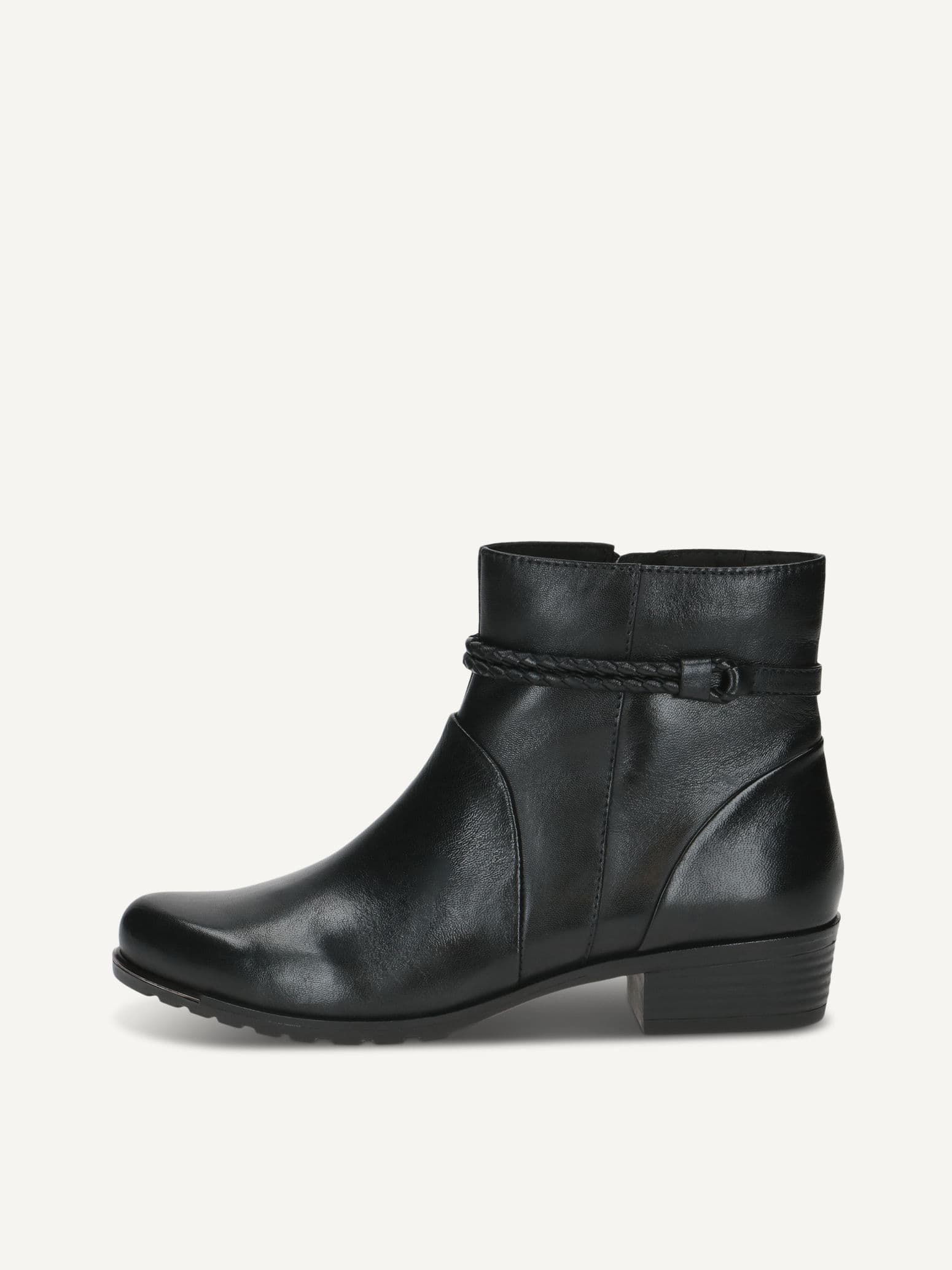 CAPRICE Bootie, black, made of Leather with Block heel, Size 36