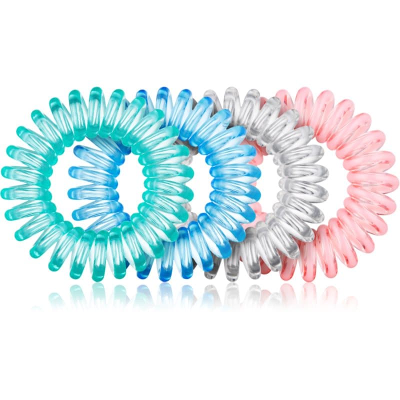 BrushArt Hair Rings gomas para cabello Clear Mix 4 ud