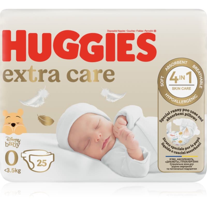 Huggies Extra Care Size 0 pañales desechables <4 kg 25 ud