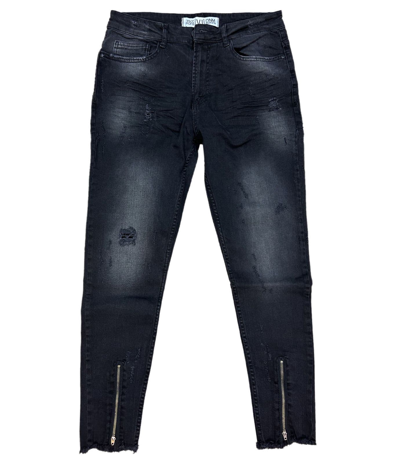 vsct Clubwear vaqueros de hombre con aspecto usado, pantalones vaqueros con cremallera en los bajos B5642803 negro