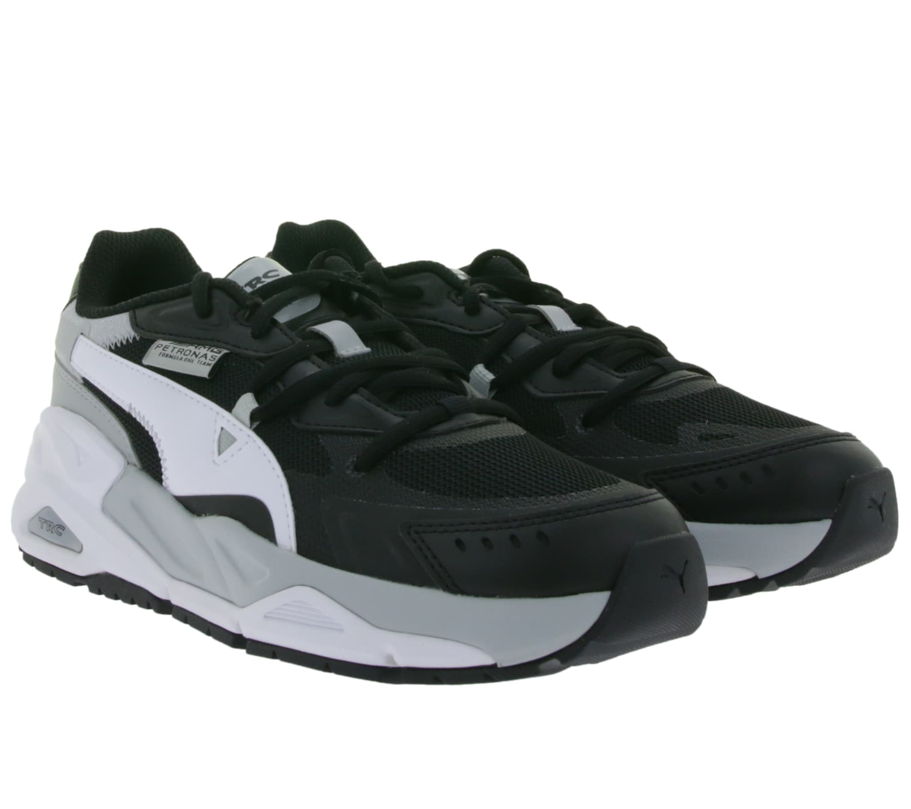 PUMA Mercedes MAPF1TRC Mira F1 Petronas AMG zapatillas casual de mujer, zapatillas de uso diario, zapatos con cordones 307839 02 negro/blanco/gris