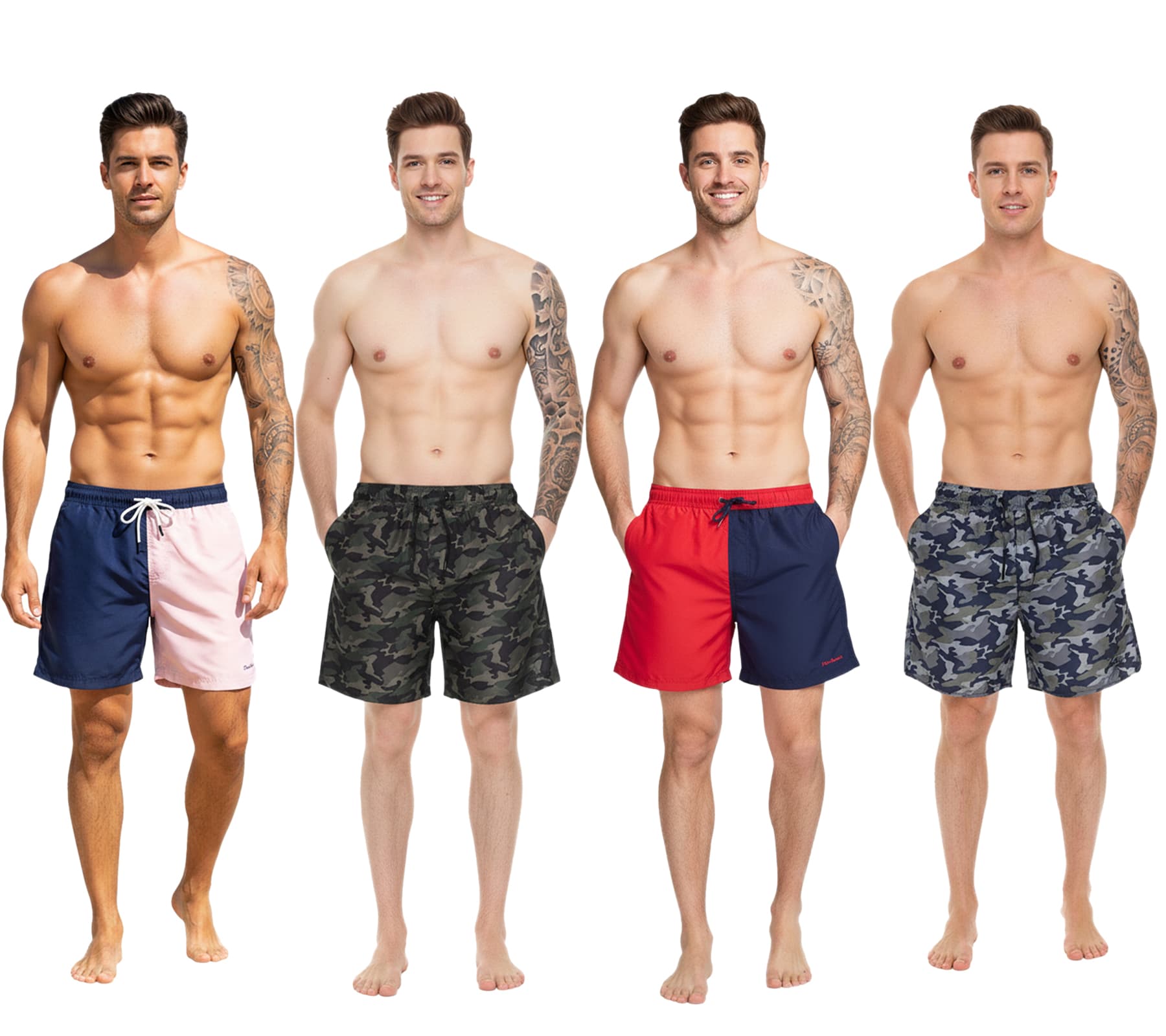 Bañador Pierre Cardin camuflaje para hombre LA203937 azul/caqui-verde o caqui/verde
