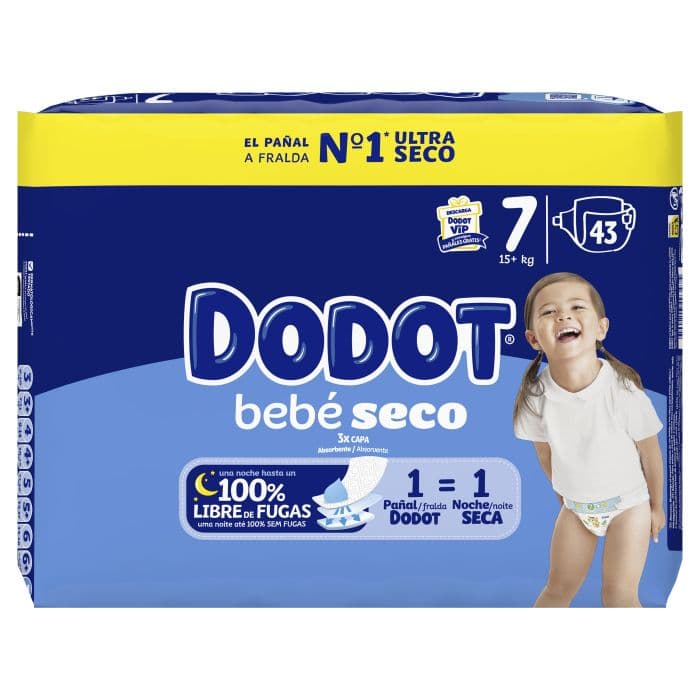Bebé Seco Talla 7 Pañales para Bebé 15kg+