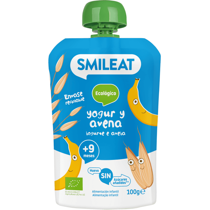 Pouch Yogur y Avena 100 gr Smileat