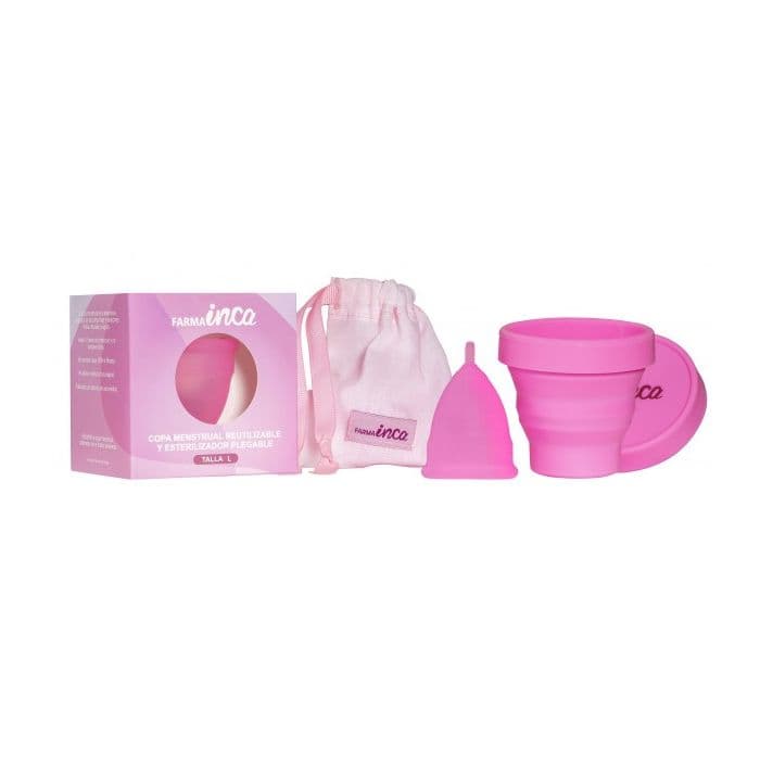 ¡24% DTO! Copa Menstrual con Esterilizador y Bolsita Transporte