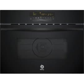 Horno compacto con microondas Balay 3CW5179N3, 44 litros, 60 x 45 cm, Hidrolítico, 900W microondas, cristal negro