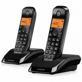Teléfono inalámbrico Dect Motorola STARTAC S1202 DUO, negro y blanco