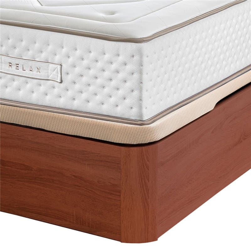 Colchón muelles ensacado Gaviota Oro 31 cm visco-grafeno + Canapé Abatible Relax 3D gran capacidad altura 32 cm 90x190 cm Cerezo
