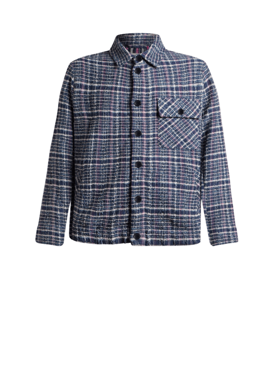 Etro, Chaqueta De Punto Jacquard De Mezcla De Algodón Con Motivo De Maxicuadros, Herren, Azul, Tamaño 44