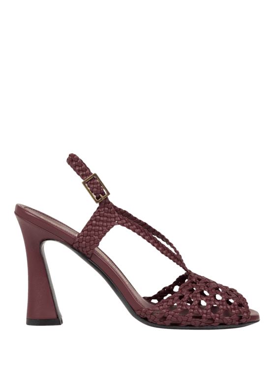 Etro, Sandalias Altas Entrelazadas, Mujer, Burdeos, Tamaño 38