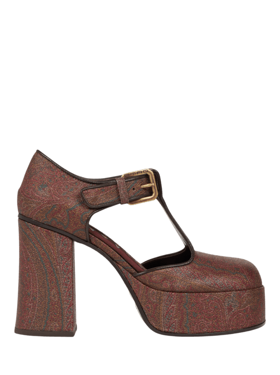 Etro, Sandalias Mary Jane Paisley, Mujer, Marrón, Tamaño 35