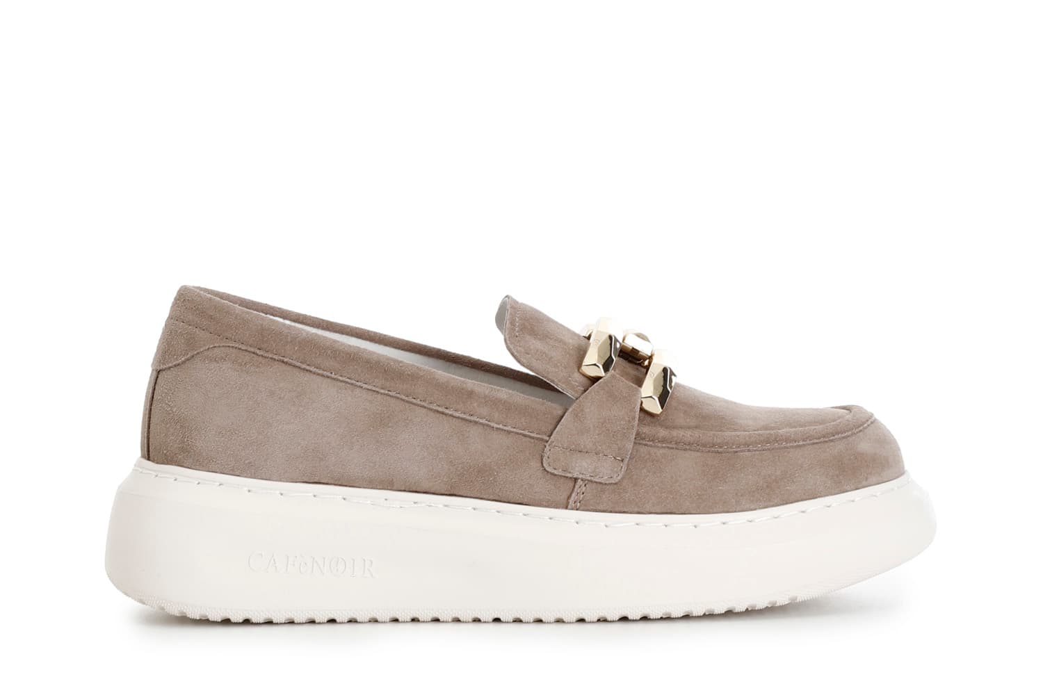 mocasín de mujer en ante con bocado y suela cupsole taupe 36