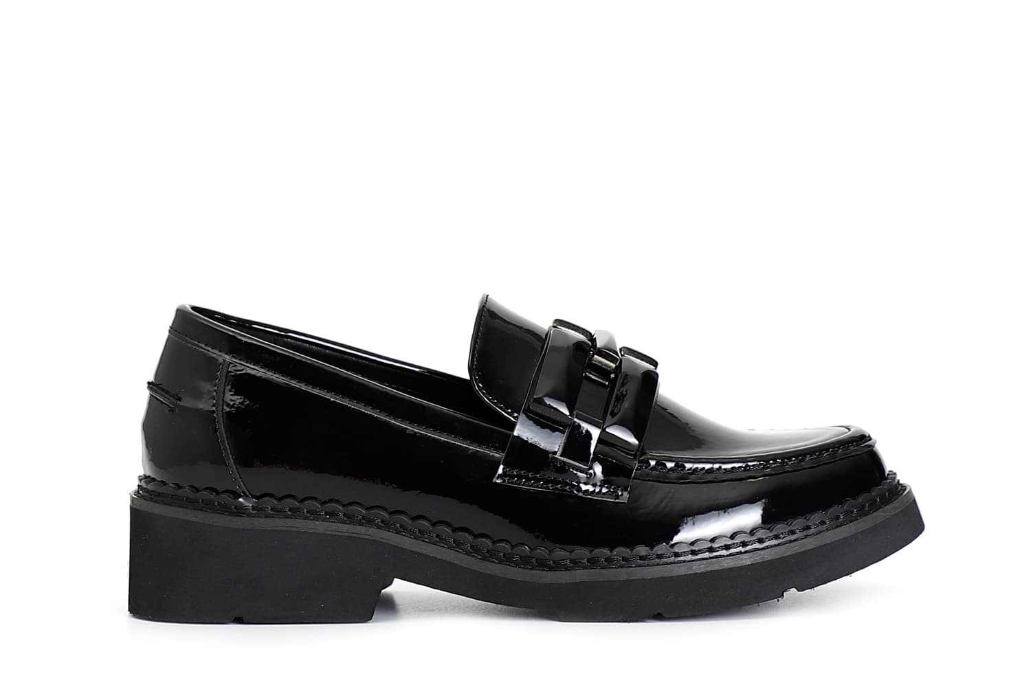 mocasín de mujer con bocado de caballo. black 37