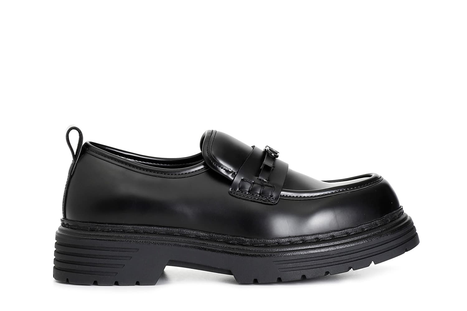 mocasín de mujer en símil piel cepillada. black 41