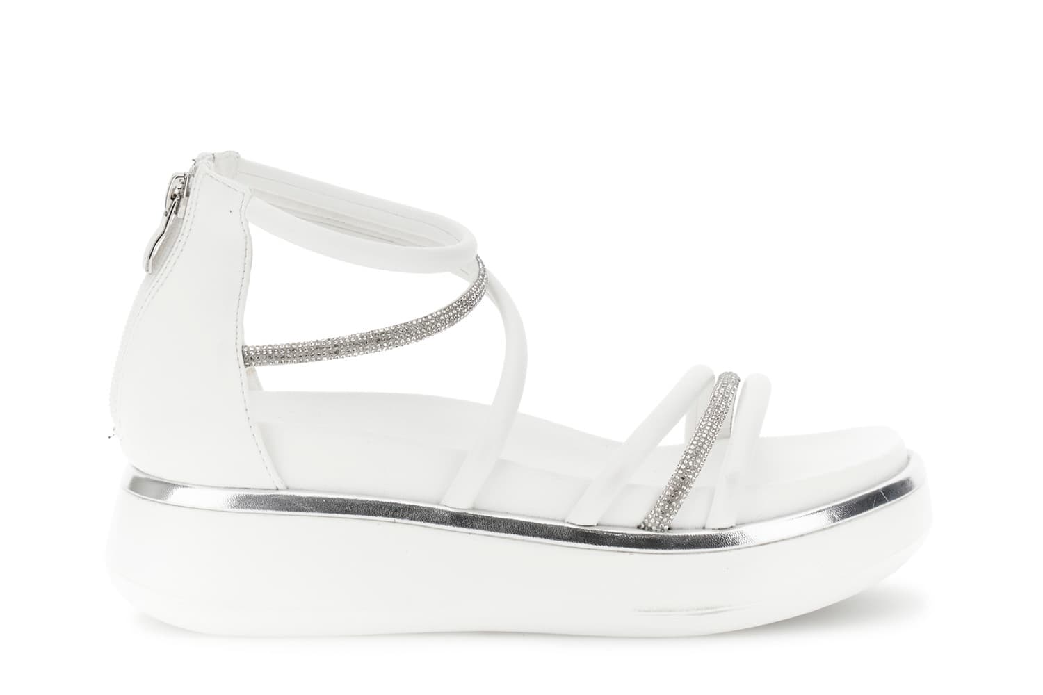 sandalias asimétricas con parte superior y mignons white 36