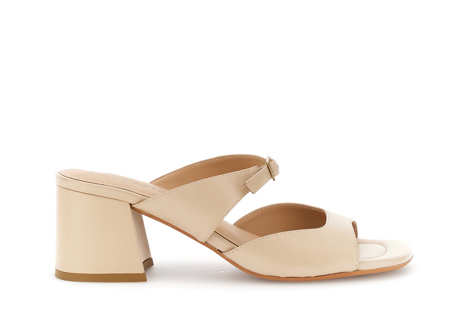 sandalias de piel tipo pantuflas beige 40