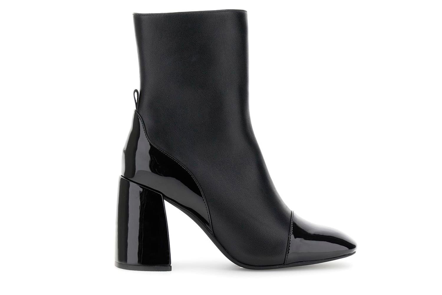 botines de piel con inserciones de charol black 37